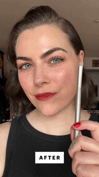 DallAsen after using the Half Magic Pyramid Eye Shadow Brush